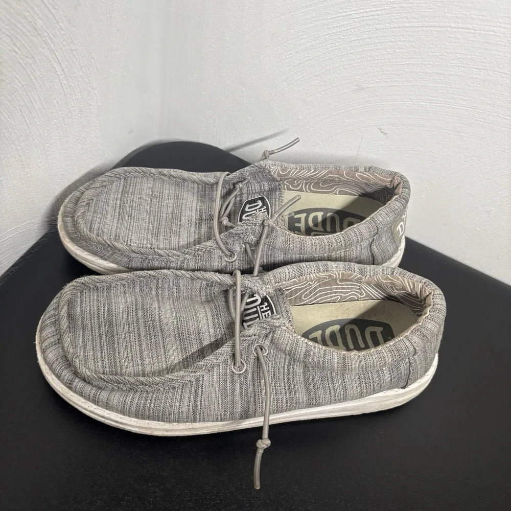 Hey Dude WALLY YOUTH Stone Linen Slip‎ On Casual Shoes Y3 Womens 4 Lightweight